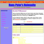Alte website aus den 2000er Jahren